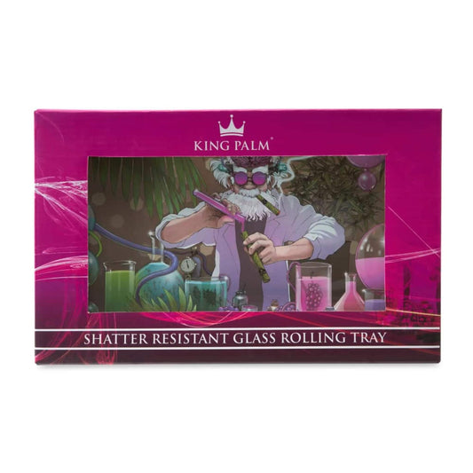 King Palm Shatter-Resistant Glass Rolling Tray – Mad Scientist - Heavy Heads MN