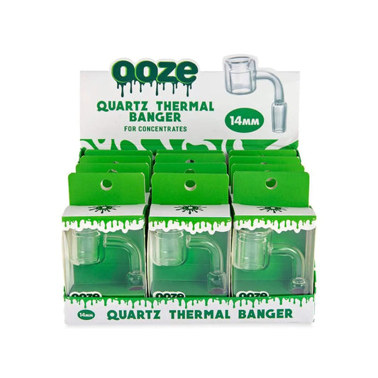 Ooze Thermal Banger Display - 90 Degree - 14mm - Male - Heavy Heads MN